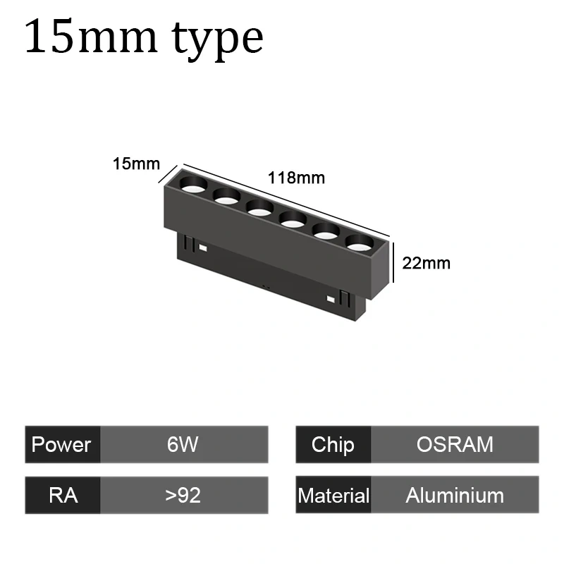 15mm Width LED Magnetic Track Light Grille Flood Lamp Modern Embedded Flexible Linear Fixture LED Spotlight DC48V Ceiling Indoor
