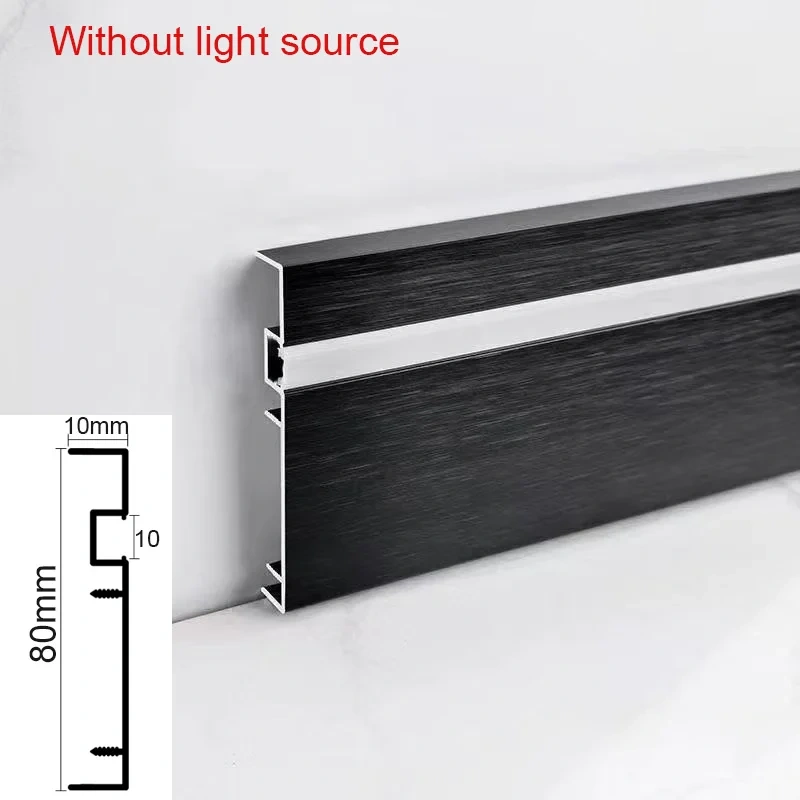 50mm 80mm LED Skirting Line Aluminium Profile Baseboard Hard Bar Light Suface Mounted Wall Skirting Channel Linear Lamp