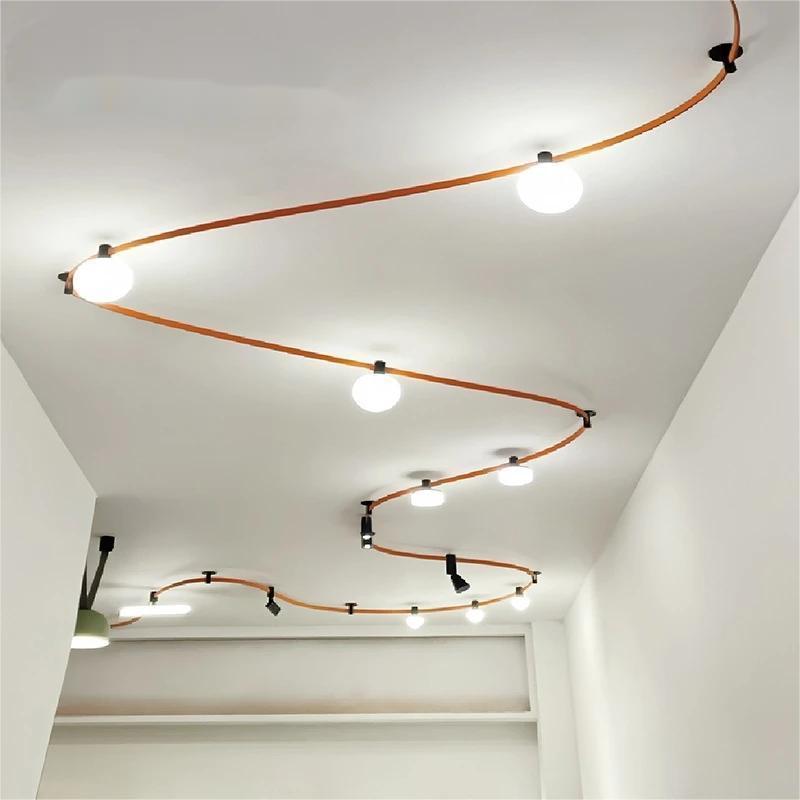 Semi-Flexible LED Track Light DC48V DIY Shaped Ceiling Lamp Ultra-Thin Bendable Aluminum Strip Clothing Store Rail Spotlight
