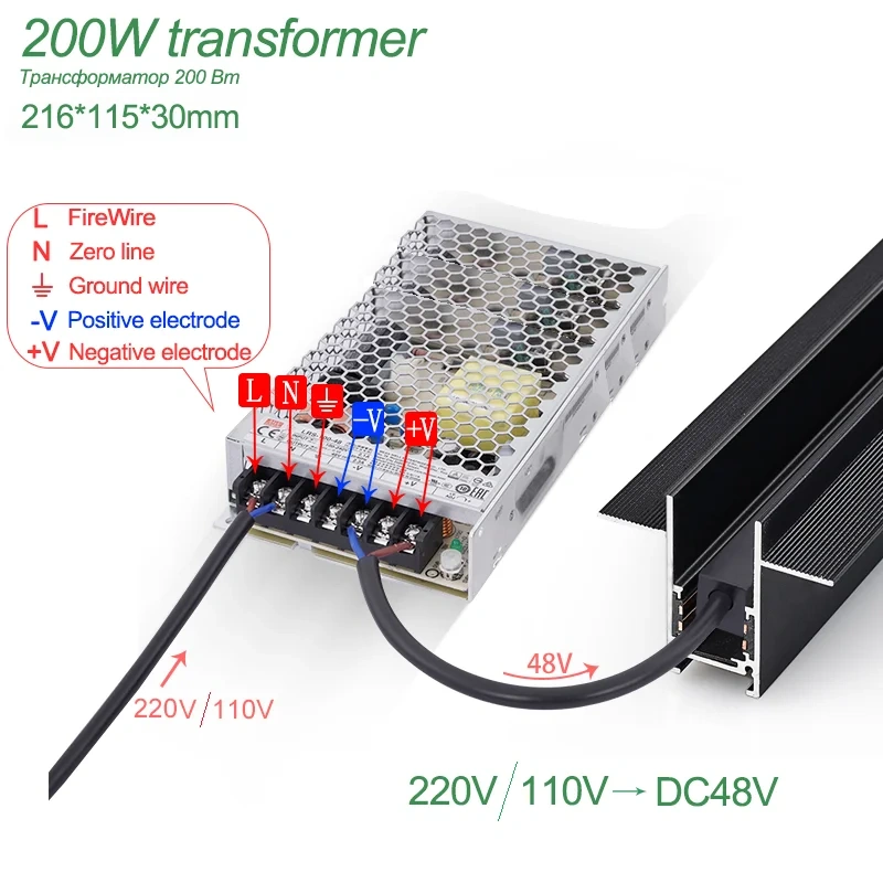 2.0 type Smart Magnetic Track Light Tuya Zigbee 3.0 DC48V LED Downlight Spot Flood Grille Lamps Mordern Home Living Room Black