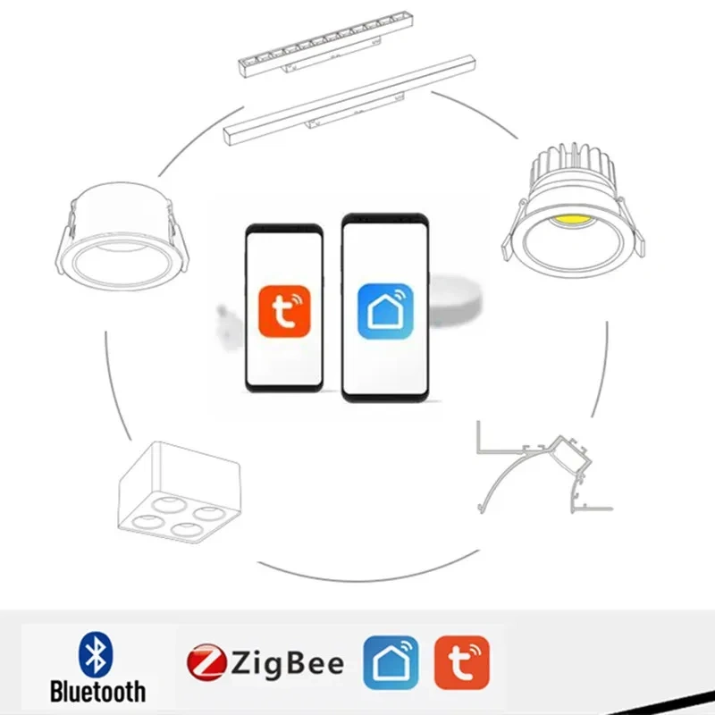 Zigbee Tuya Smart Recessed Ceiling Led Spot Light Led Dimmable Ceiling Hue Lamp Alice Alexa Home Kitchen Room Spotlight