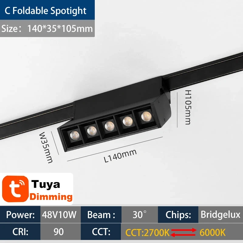 Smart Home Tuya Dimming Magnet Track light Ultra-Thin Ceiling Surface Mounting LED Ceiling magnetic track Light favourite
