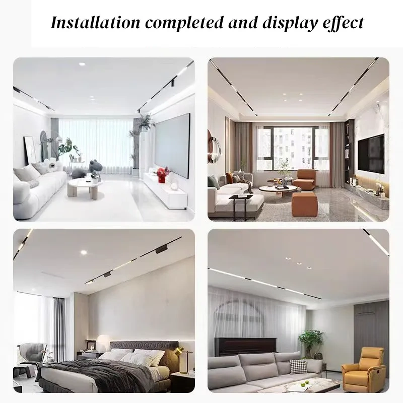 2.0 type Smart Magnetic Track Light Tuya Zigbee 3.0 DC48V LED Downlight Spot Flood Grille Lamps Mordern Home Living Room Black