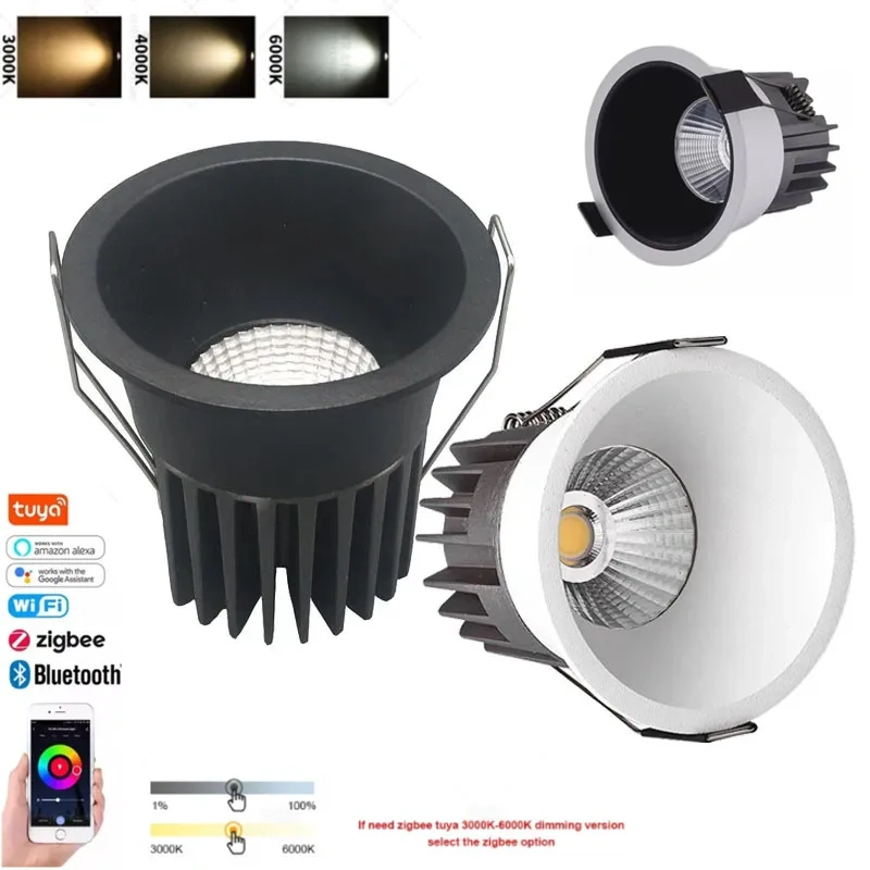 Zigbee Tuya Smart Recessed Ceiling Led Spot Light Led Dimmable Ceiling Hue Lamp Alice Alexa Home Kitchen Room Spotlight