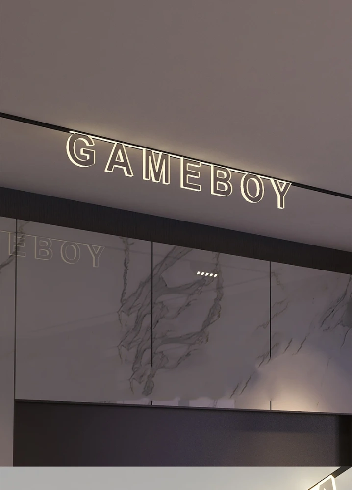 2024 Christmas Decoration 48V Magnetic Track Lights Letter  LED Lamp Magnetic Rail Ceiling  Indoor Track Lighting Spot Rail