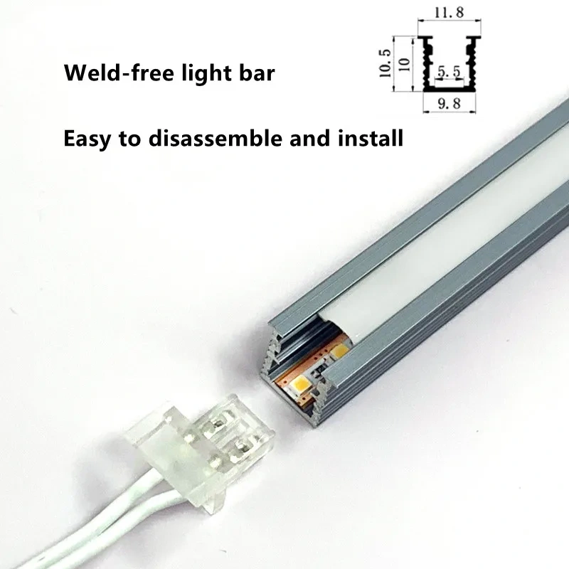 10mm Embedded LED Cabinet Light Removable Wardrobe Light Ultra-thin Aluminum Concealed Wine Cabinet Light with LED Light Strip
