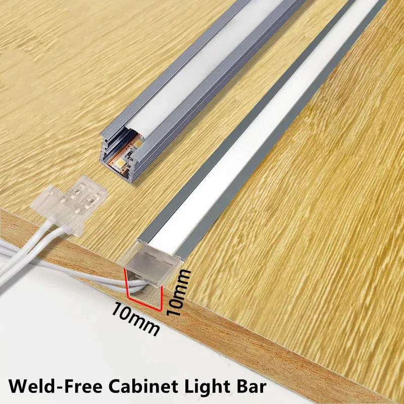 10mm Embedded LED Cabinet Light Removable Wardrobe Light Ultra-thin Aluminum Concealed Wine Cabinet Light with LED Light Strip