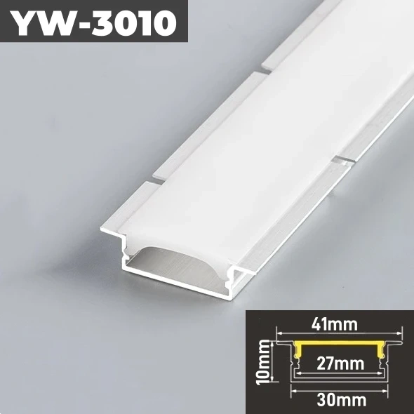 Curved U/YW-Style LED Aluminum Profile Recessed Bendable Aluminum Channel Silicone Diffuser Ceiling Floor Decor Bar Strip Lights