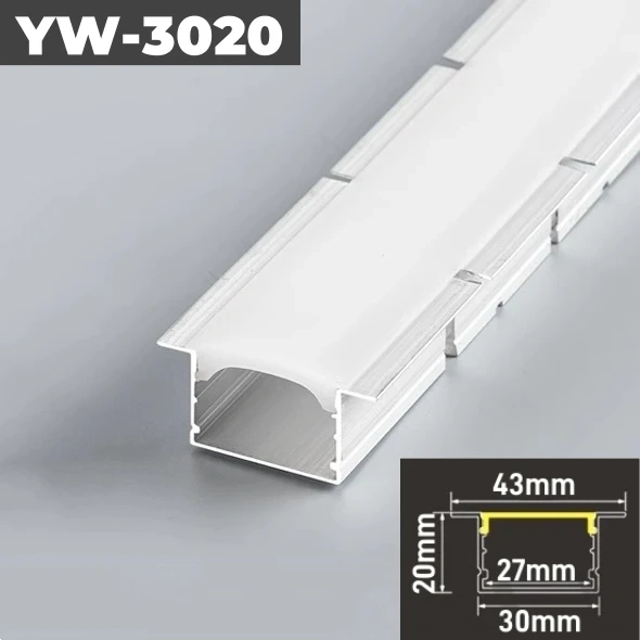 Curved U/YW-Style LED Aluminum Profile Recessed Bendable Aluminum Channel Silicone Diffuser Ceiling Floor Decor Bar Strip Lights
