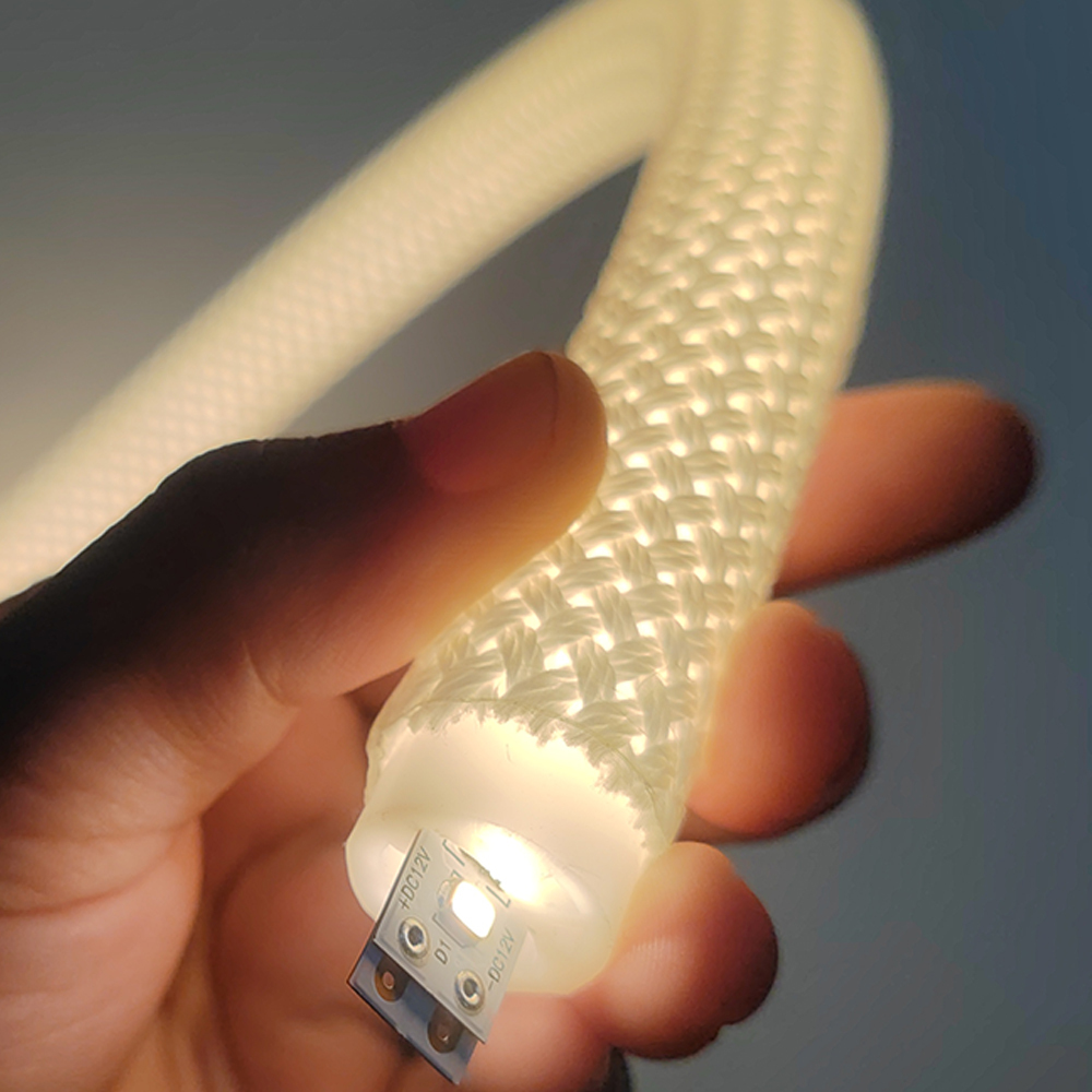 360 Degree LED Neon Flex Light 15mm 22mm Diameter Braided Waterproof IP67 Round Flexible for Landscape Application