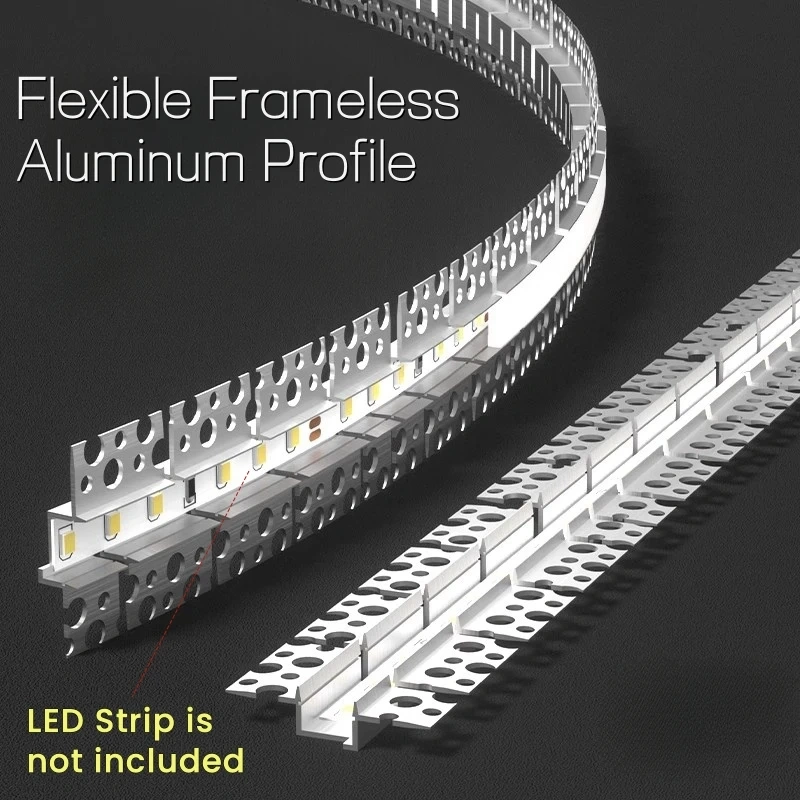 Curved U/YW-Style LED Aluminum Profile Recessed Bendable Aluminum Channel Silicone Diffuser Ceiling Floor Decor Bar Strip Lights