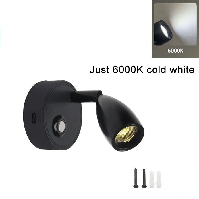 Dual USB Charging Ports 12V LED Reading Light RV Touch Dimmable Reading Lamp 3 Color USB C Charger 24 Volt Swivel Spotlight