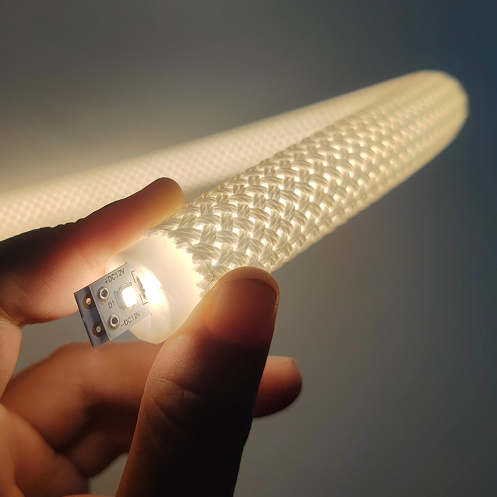 360 Degree LED Neon Flex Light 15mm 22mm Diameter Braided Waterproof IP67 Round Flexible for Landscape Application