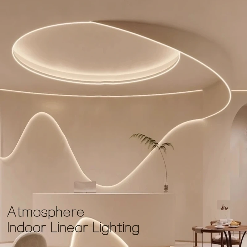 Curved U/YW-Style LED Aluminum Profile Recessed Bendable Aluminum Channel Silicone Diffuser Ceiling Floor Decor Bar Strip Lights