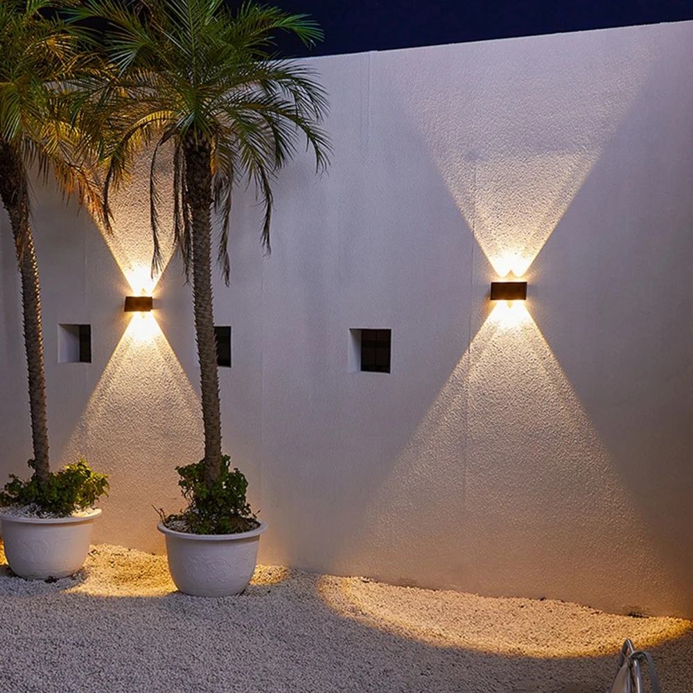 Strong Brightness Solar LED Outdoor Wall Light Waterproof Garden Decor Lamp Balcony Courtyard Wall Lights Outdoor Solar Lamp