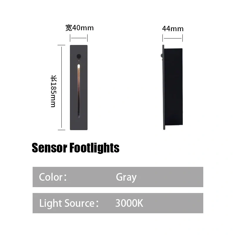 Simple Wall Lamp IP65 Waterproof Indoor Motion Sensor Recessed Wall Light Hallway Staircase Corridor Outdoor Hall Decor Lighting