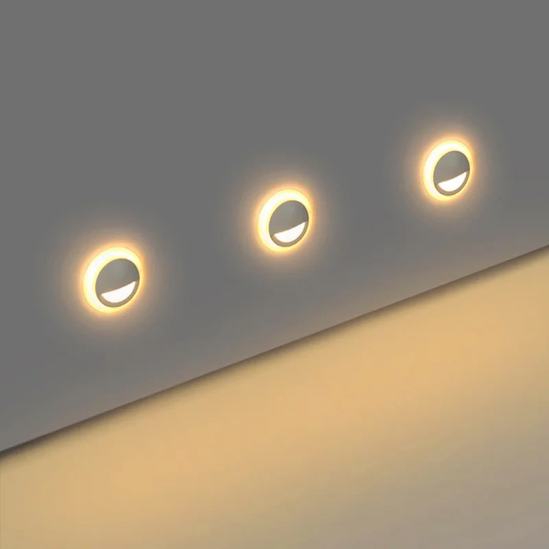 3W Recessed LED Wall Lamp Exquisite Smiling Face Stairway Corridor Light Indoor balcony Entrance Stair Step Lighting AC110-220V