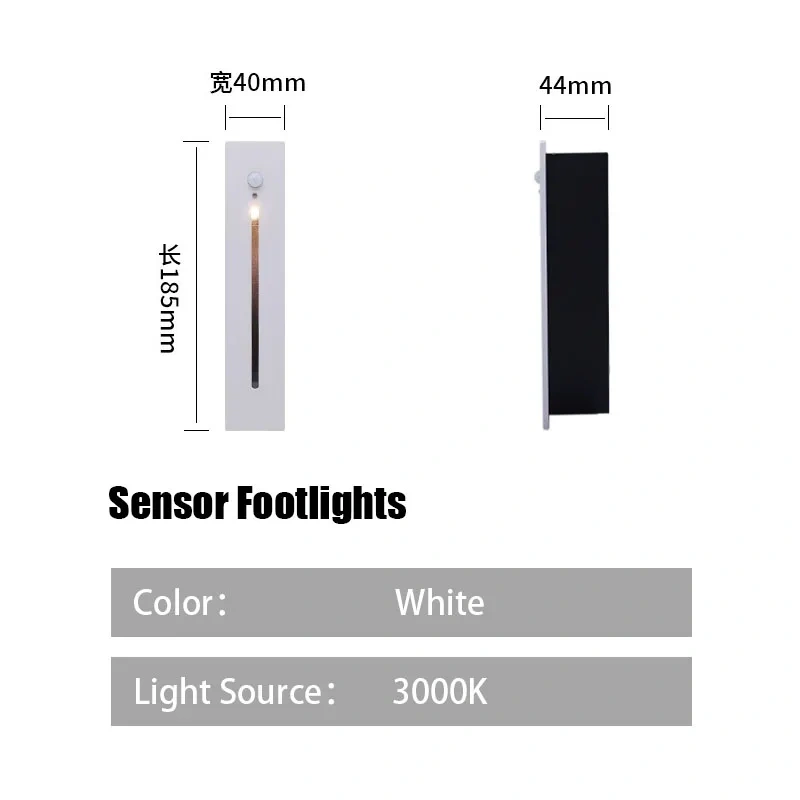 Simple Wall Lamp IP65 Waterproof Indoor Motion Sensor Recessed Wall Light Hallway Staircase Corridor Outdoor Hall Decor Lighting
