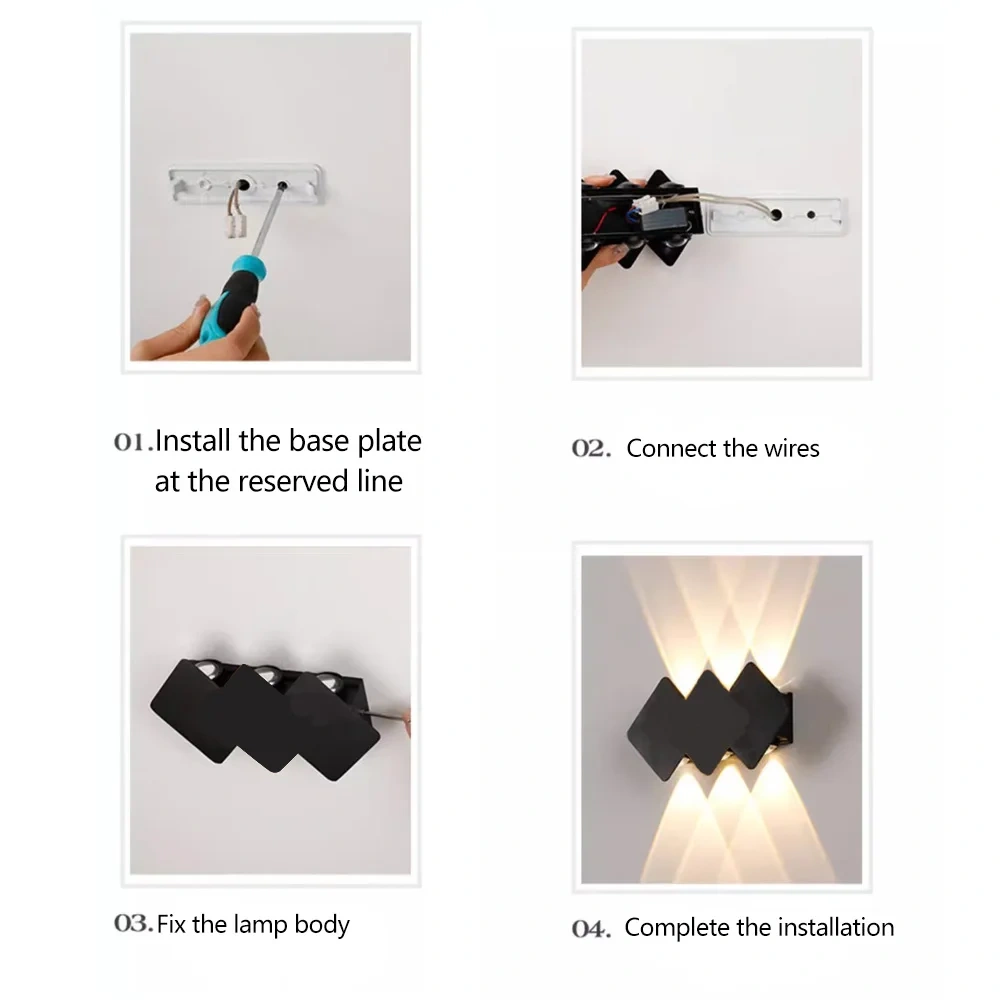 IP65 LED Wall Lamp 2/4/6/8/10W Outdoor Waterproof Garden Lighting  AC86-265 Indoor Bedroom Living Room Stairs Wall  Washer Light