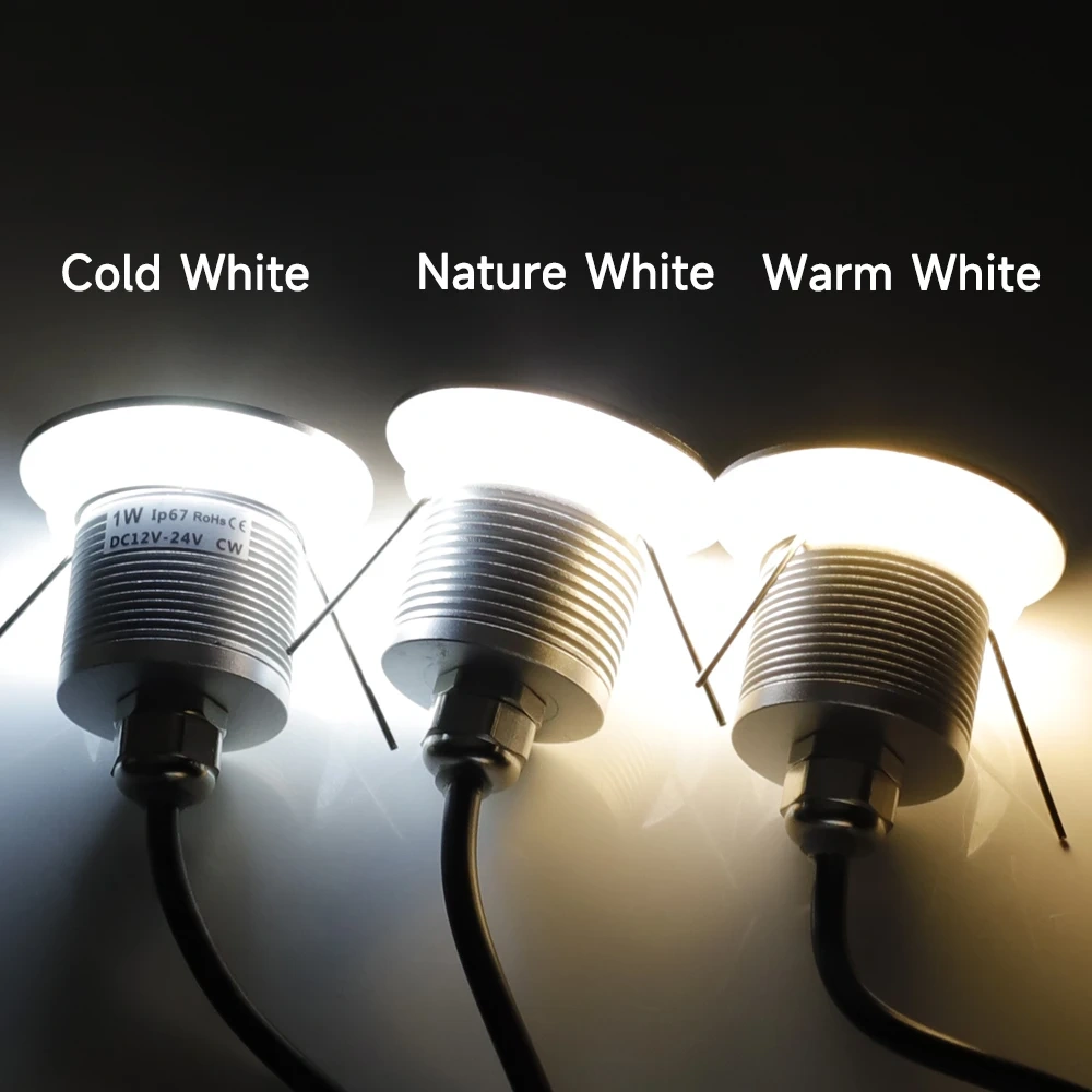 Outdoor Wall Light 1W IP67 Waterproof 12-24V Led Recessed Wall Lamp for Balcony Aisle Gate Garden Porch Yard Step&Stair Lighting