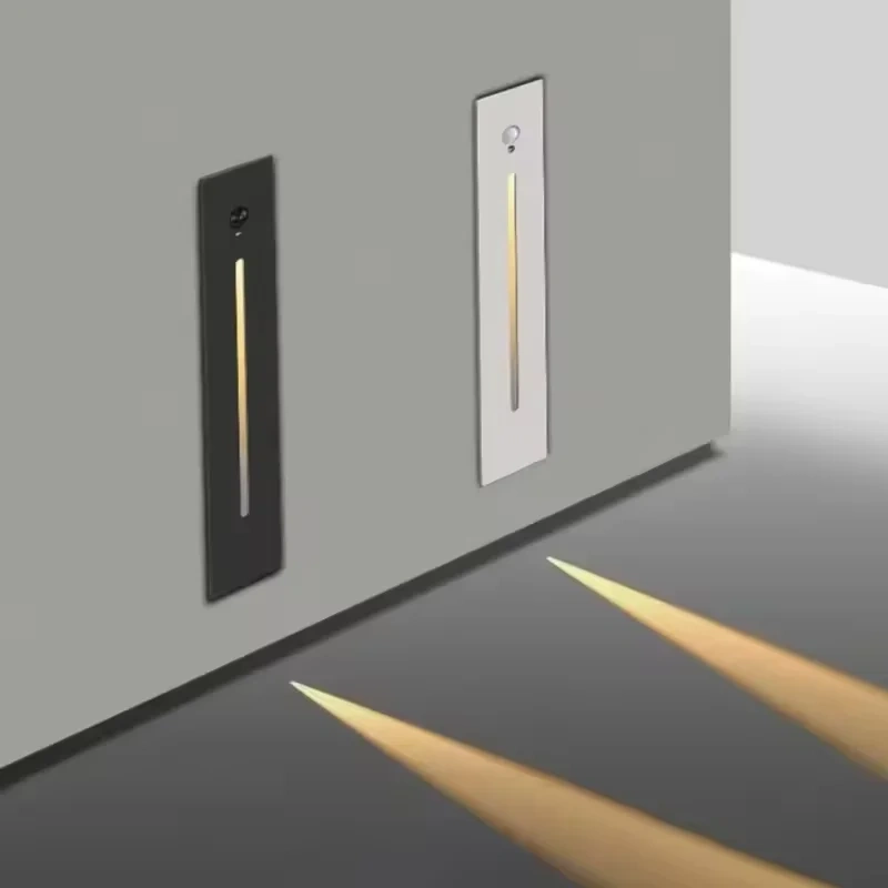 Simple Wall Lamp IP65 Waterproof Indoor Motion Sensor Recessed Wall Light Hallway Staircase Corridor Outdoor Hall Decor Lighting