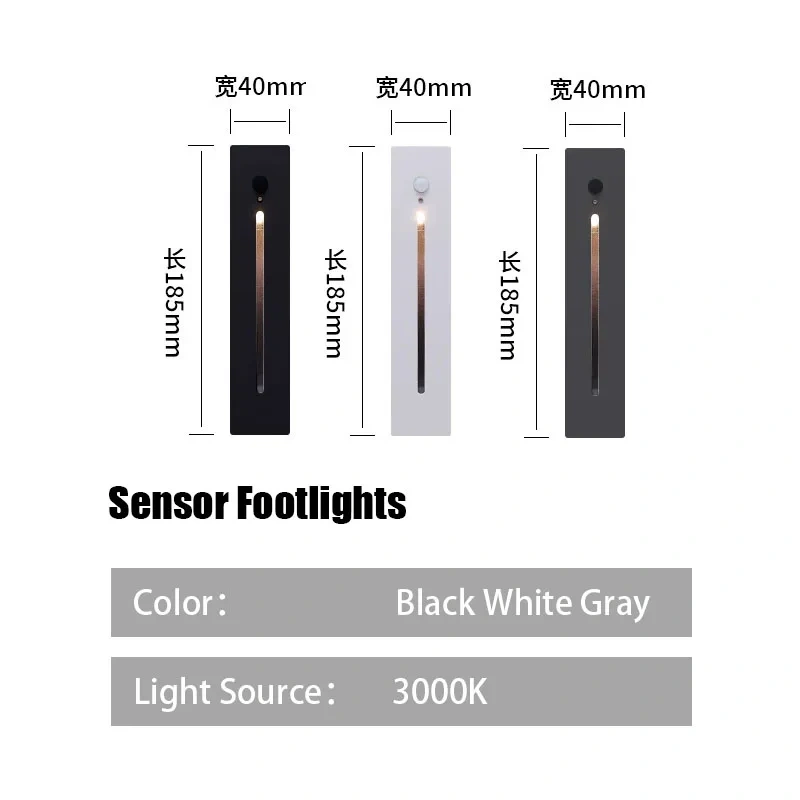 Simple Wall Lamp IP65 Waterproof Indoor Motion Sensor Recessed Wall Light Hallway Staircase Corridor Outdoor Hall Decor Lighting