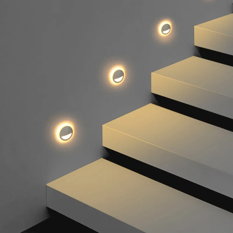 3W Recessed LED Wall Lamp Exquisite Smiling Face Stairway Corridor Light Indoor balcony Entrance Stair Step Lighting AC110-220V