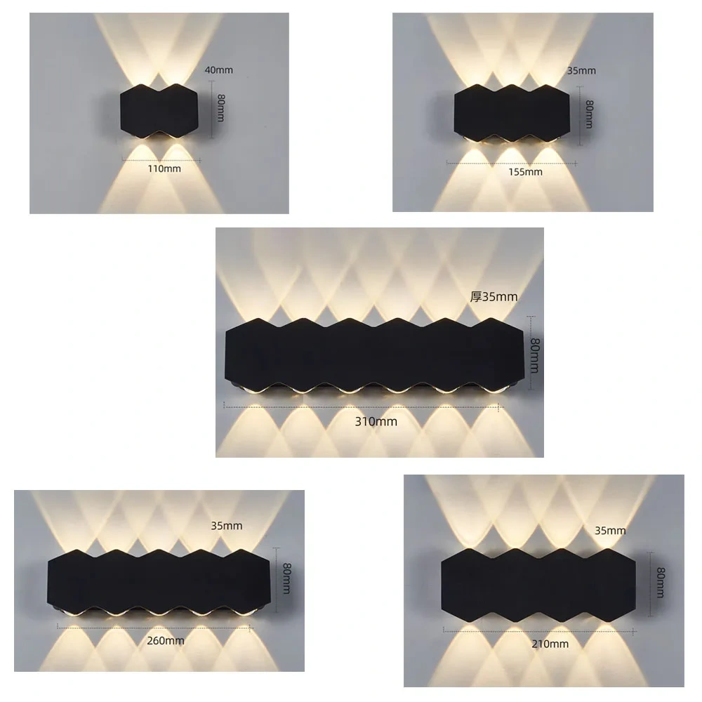 IP65 LED Wall Lamp 2/4/6/8/10W Outdoor Waterproof Garden Lighting  AC86-265 Indoor Bedroom Living Room Stairs Wall  Washer Light