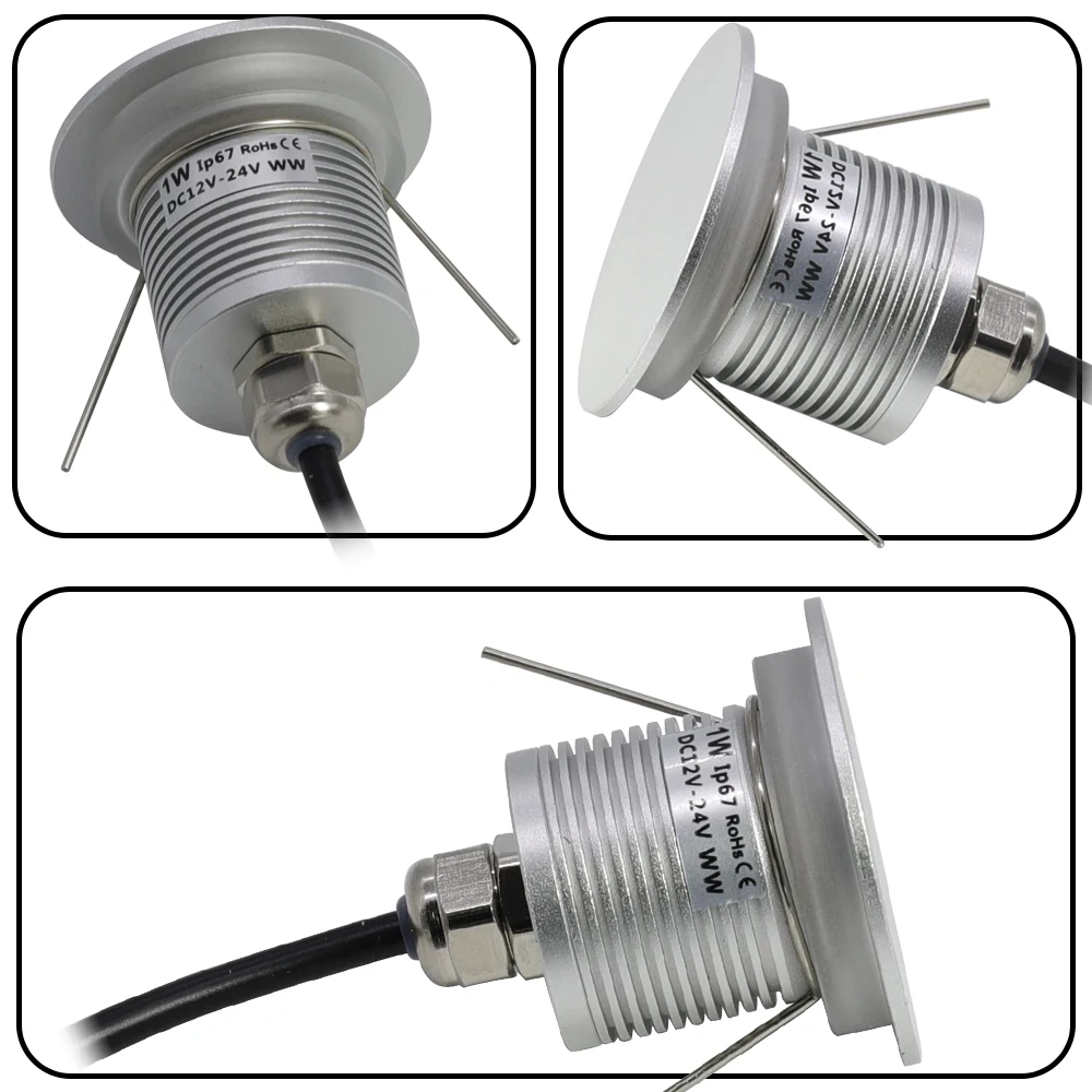 Outdoor Wall Light 1W IP67 Waterproof 12-24V Led Recessed Wall Lamp for Balcony Aisle Gate Garden Porch Yard Step&Stair Lighting