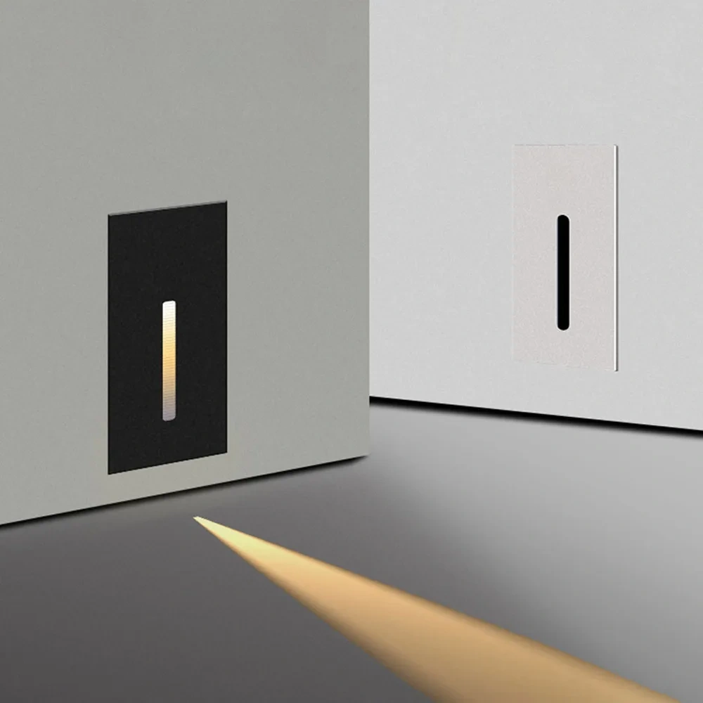 Recessed LED Wall Light 3W Stair Hallway Sconce Lamp Indoor Room Corner Step light Corridor Stairway Pathway Decoration Lighting