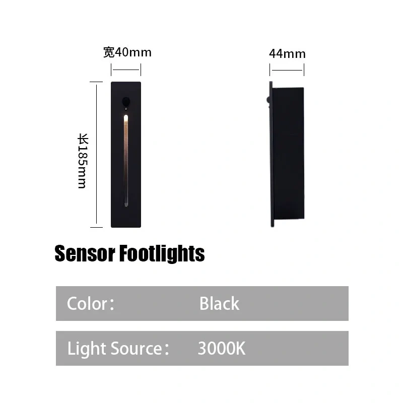 Simple Wall Lamp IP65 Waterproof Indoor Motion Sensor Recessed Wall Light Hallway Staircase Corridor Outdoor Hall Decor Lighting