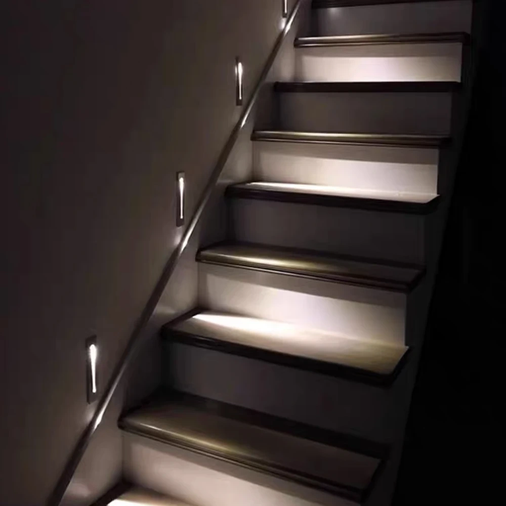 3W Wall Lamps AC110-220V Indoor Recessed Led Stairs Step Sconce Light for Room Aisle Staircase Hallway Corridor Night Lighting