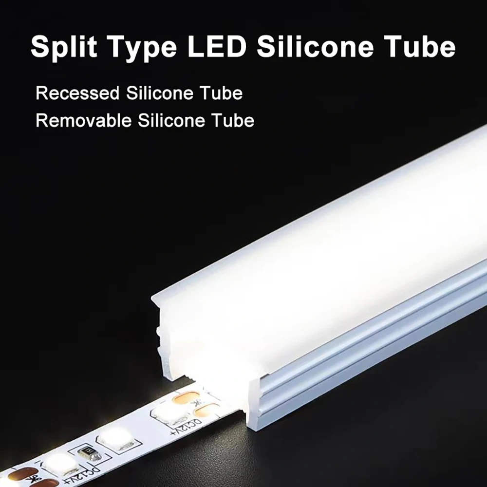 LED Neon Tube Cover Diffuser IP67 Waterproof Silicone for WS2811 WS2812B COB Strip Flexible Removable Embedded Indoor Outdoor