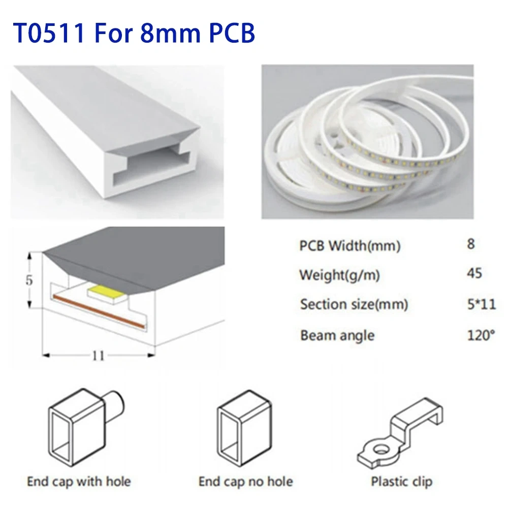 Led Strip Light Silica Gel Neon Cover Tube For 8-15mm Board Width WS2812B WS2811 WS2813 WS2815 5050RGB IP30 1-5m Room Decoration