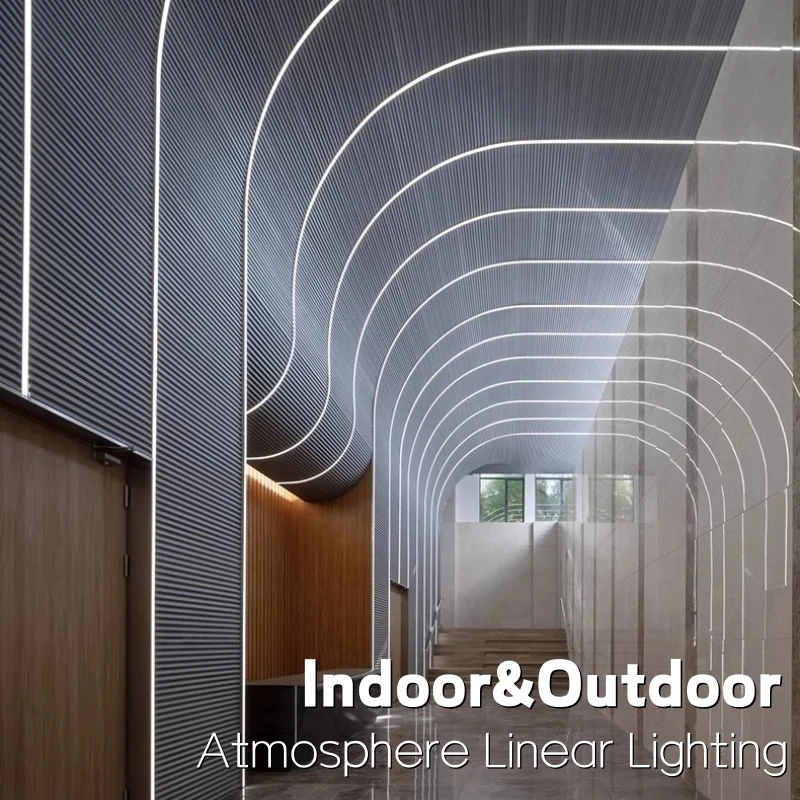 1M-10M Rimless LED Neon Rope Lamp Silicone Tube Diffuser Channel For WS2811 WS2812B Recessed Outdoor Ribbon Flexible Strip Light