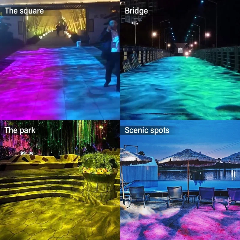 LED water effect projector for hotel and resort lighting