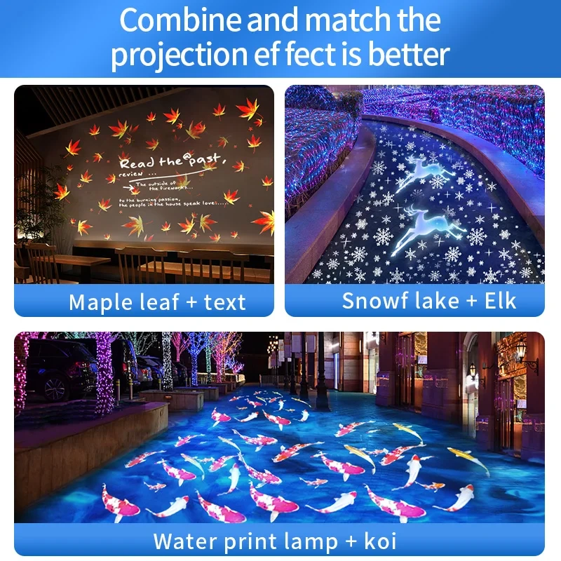 Dynamic special effects projection lights Outdoor park lighting ground atmosphere custom fish logo door head spotlights
