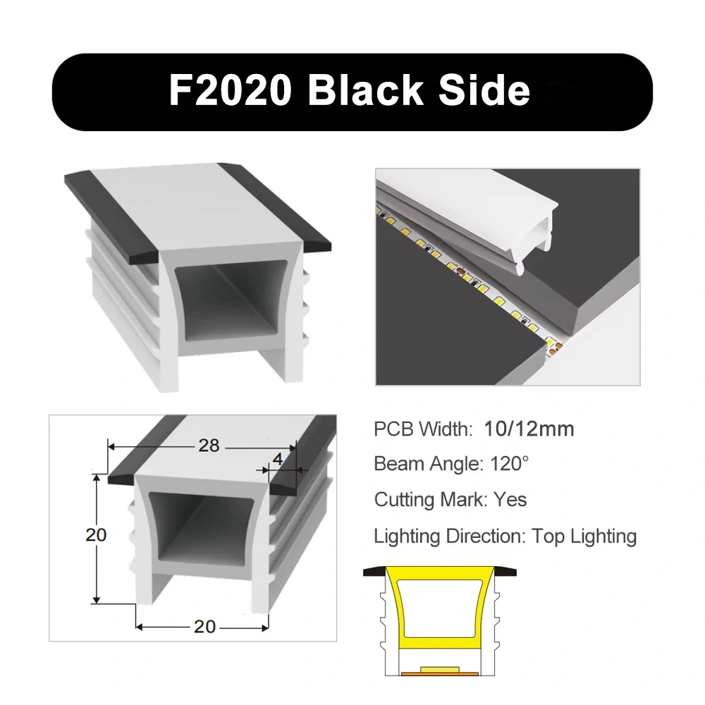 LED Neon Tube Cover Diffuser IP67 Waterproof Silicone for WS2811 WS2812B COB Strip Flexible Removable Embedded Indoor Outdoor