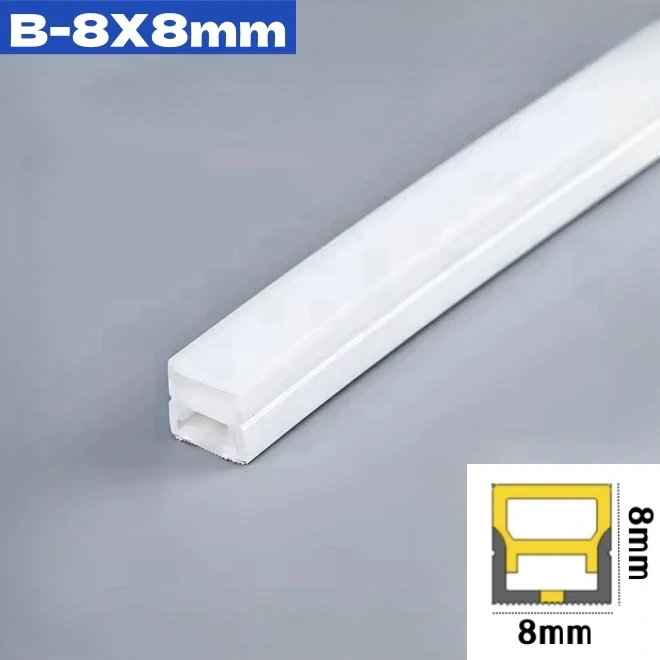 1M-10M Rimless LED Neon Rope Lamp Silicone Tube Diffuser Channel For WS2811 WS2812B Recessed Outdoor Ribbon Flexible Strip Light