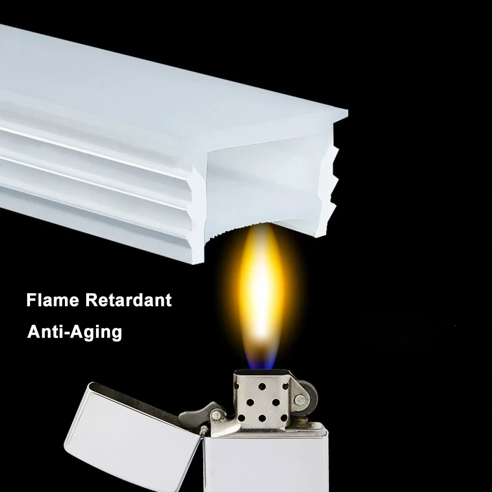 LED Neon Tube Cover Diffuser IP67 Waterproof Silicone for WS2811 WS2812B COB Strip Flexible Removable Embedded Indoor Outdoor
