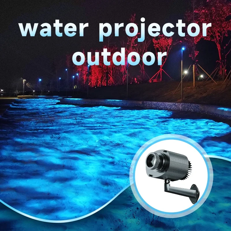 Outdoor water wave projector for landscape lighting