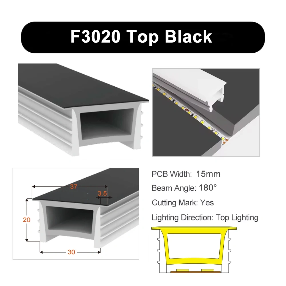 LED Neon Tube Cover Diffuser IP67 Waterproof Silicone for WS2811 WS2812B COB Strip Flexible Removable Embedded Indoor Outdoor