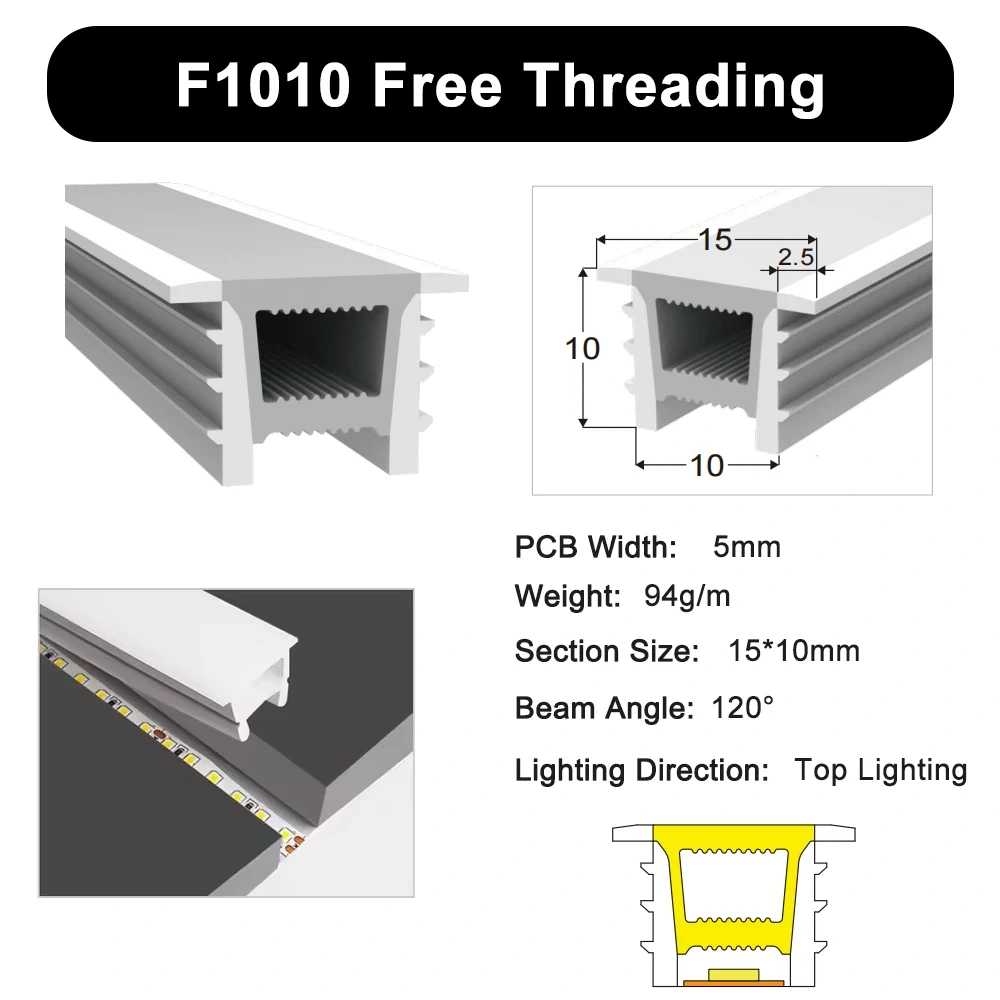 LED Neon Tube Cover Diffuser IP67 Waterproof Silicone for WS2811 WS2812B COB Strip Flexible Removable Embedded Indoor Outdoor