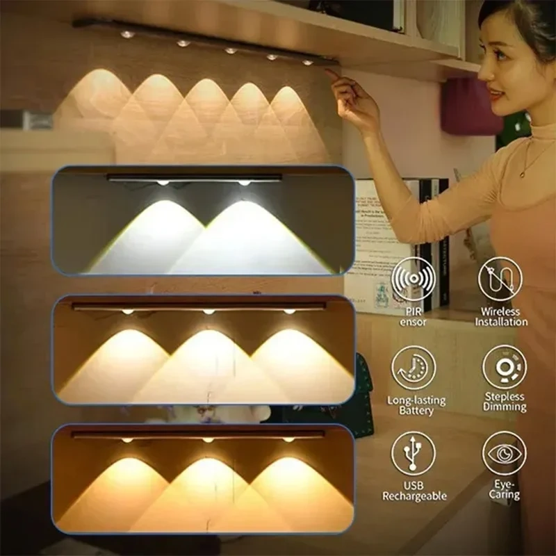 Motion sensor rechargeable cabinet light