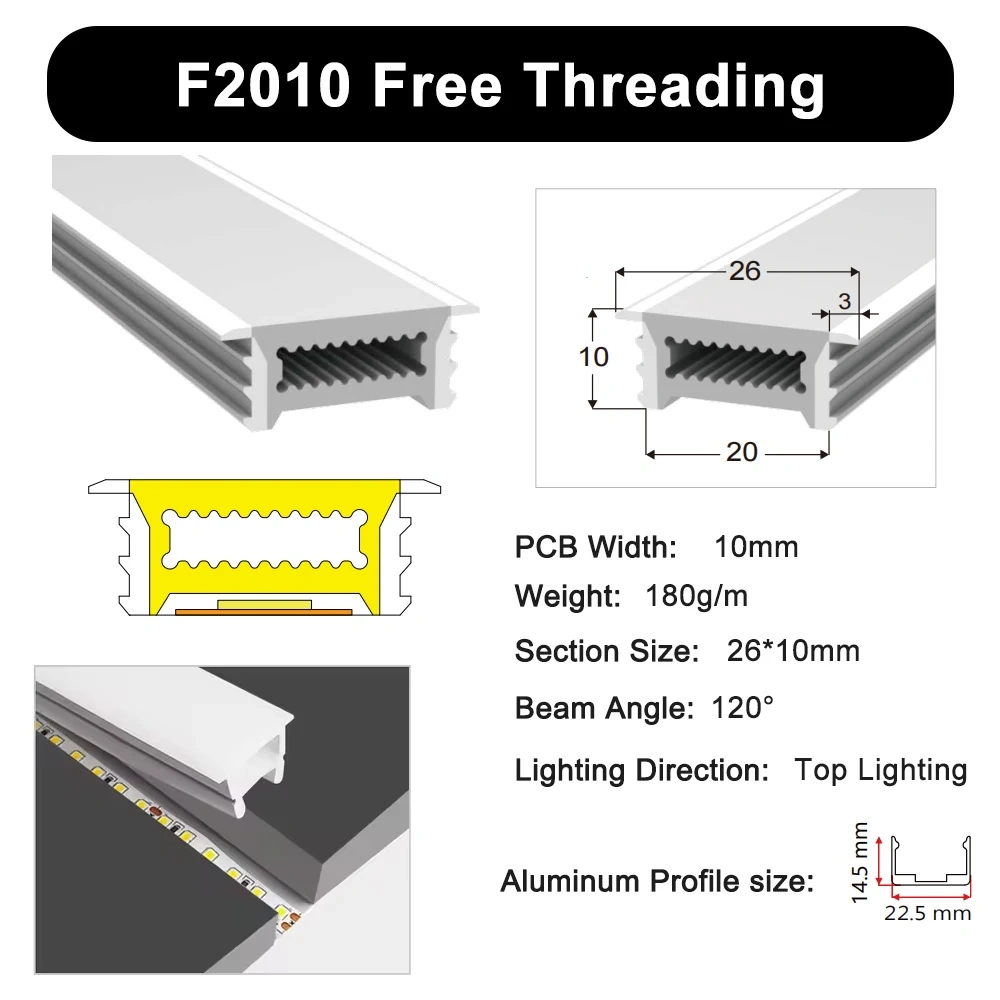 LED Neon Tube Cover Diffuser IP67 Waterproof Silicone for WS2811 WS2812B COB Strip Flexible Removable Embedded Indoor Outdoor