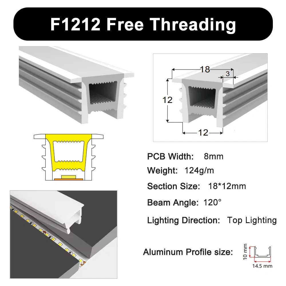 LED Neon Tube Cover Diffuser IP67 Waterproof Silicone for WS2811 WS2812B COB Strip Flexible Removable Embedded Indoor Outdoor