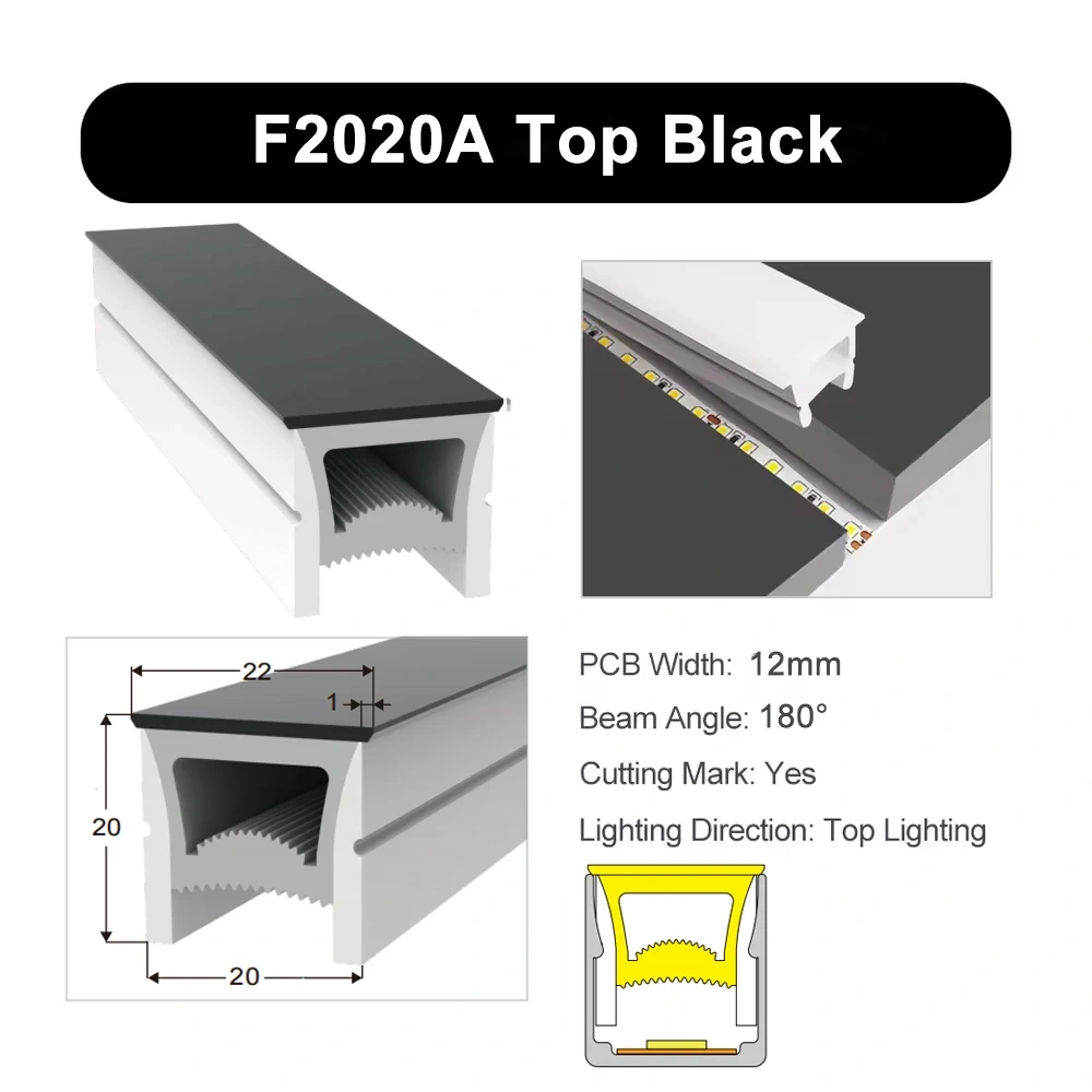LED Neon Tube Cover Diffuser IP67 Waterproof Silicone for WS2811 WS2812B COB Strip Flexible Removable Embedded Indoor Outdoor
