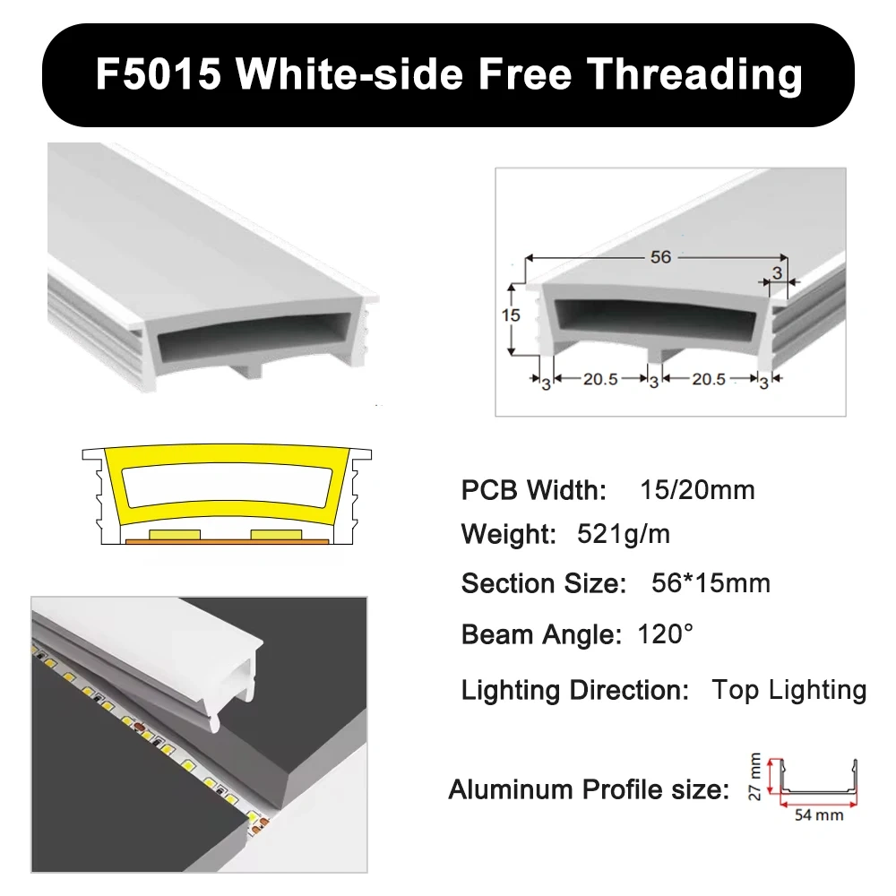 LED Neon Tube Cover Diffuser IP67 Waterproof Silicone for WS2811 WS2812B COB Strip Flexible Removable Embedded Indoor Outdoor
