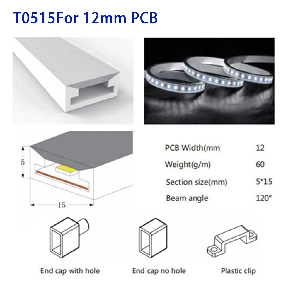 Led Strip Light Silica Gel Neon Cover Tube For 8-15mm Board Width WS2812B WS2811 WS2813 WS2815 5050RGB IP30 1-5m Room Decoration