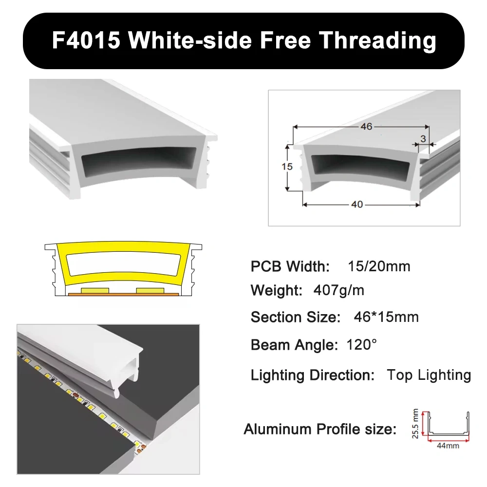 LED Neon Tube Cover Diffuser IP67 Waterproof Silicone for WS2811 WS2812B COB Strip Flexible Removable Embedded Indoor Outdoor